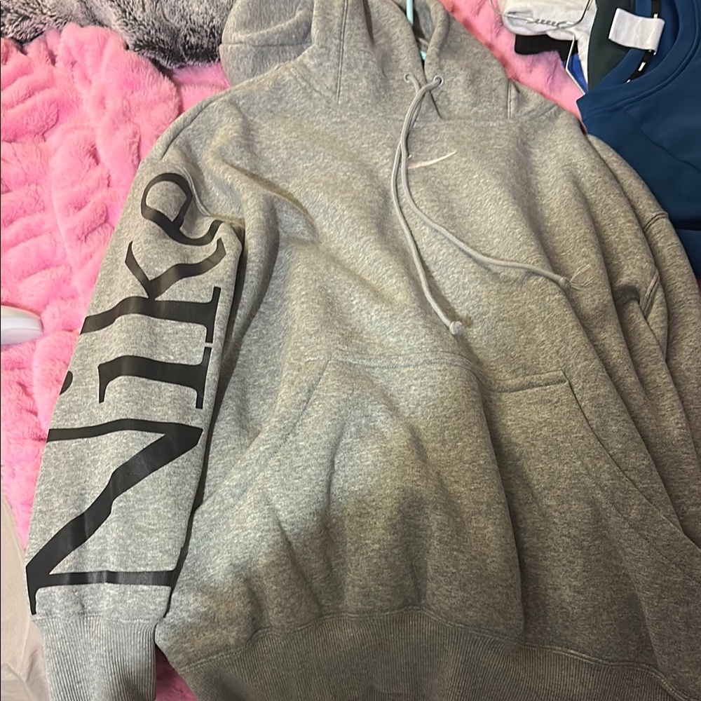 Nike Gray Heather Sweater with Bold Branding